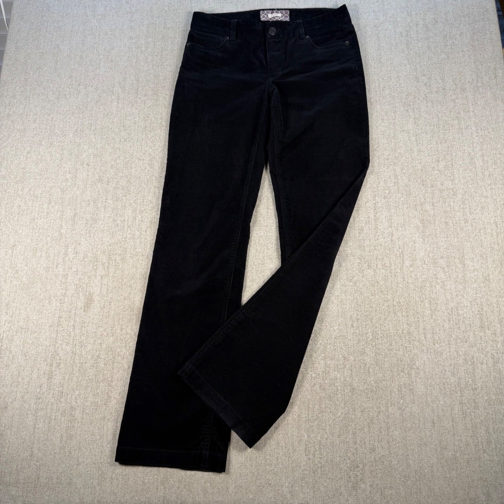 J.Crew Corduroy Pants Women 2R Black Bootcut Mid Rise Stretch Trousers
